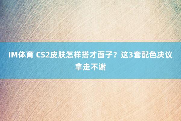 IM体育 CS2皮肤怎样搭才面子？这3套配色决议拿走不谢